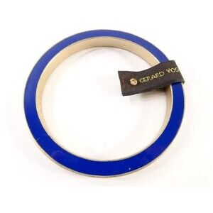 Gerard Yosca blue Enamel Gold Brass Bangle Bracelet  NWOT 150